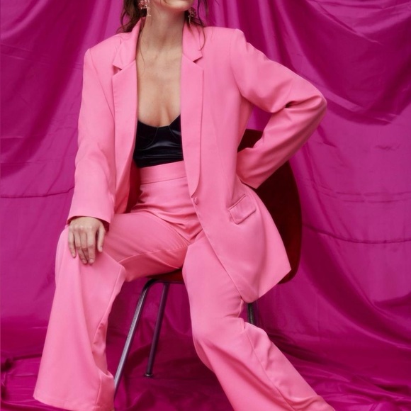 Nasty Gal Pants - Nasty Gal New with tags Bold Pink Women's Pantsuit - Wide leg with side slits